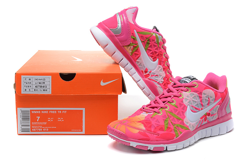 Hot Nike Free Tr Fit Women Shoes White/Deeppink/Yellowgreen